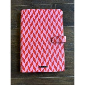 Stella & Dot Pink & Red Chevron Jewelry Travel Organizer Binder Necklace Display